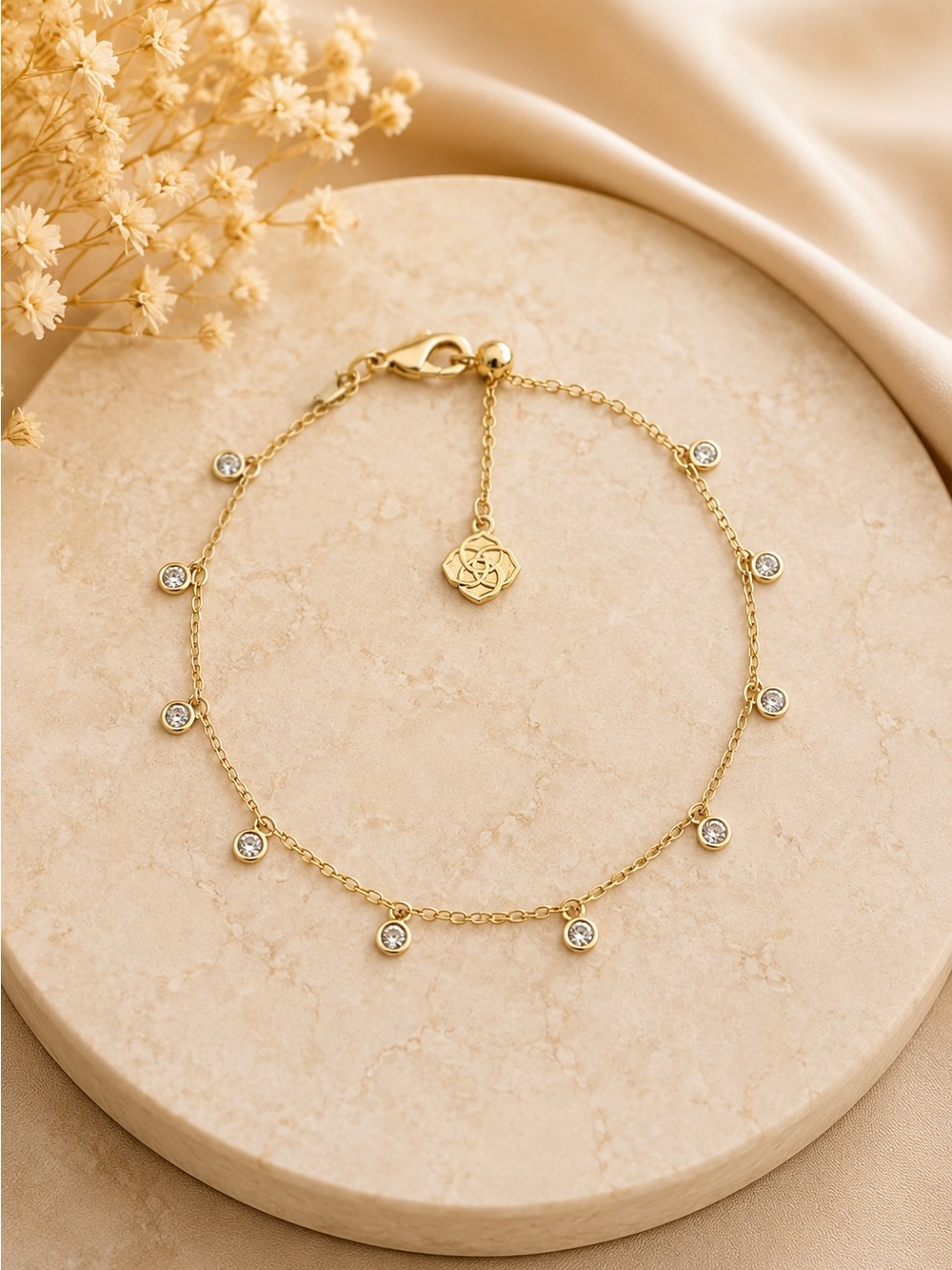 Kendra Scott Gold Droplet Crystal Bracelet